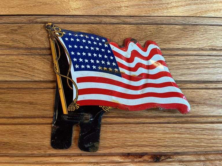American Flag License Plate Topper image