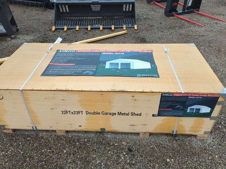 All Metal -23 ft x 22ft Double Garage Metal Shed - Model: K2119