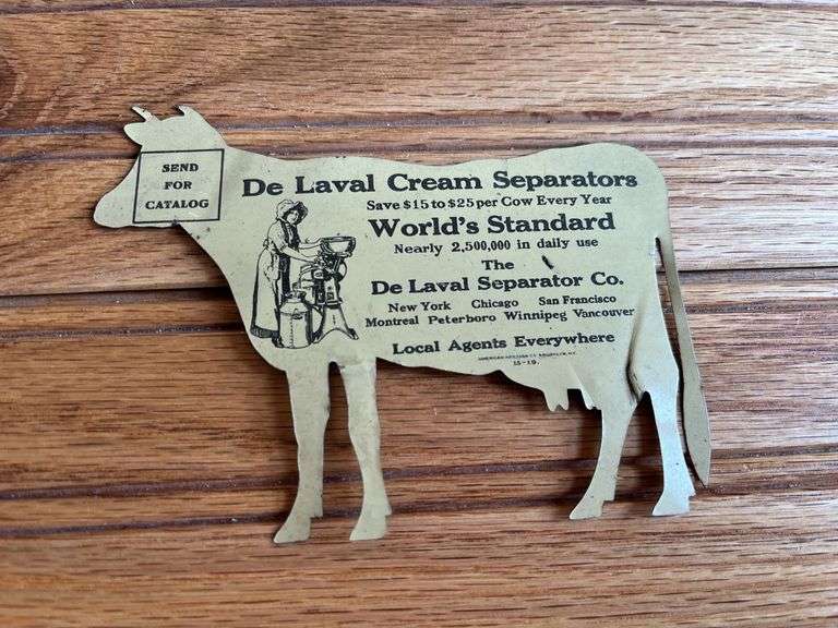 De Laval Cream Separator Tin Litho Cow