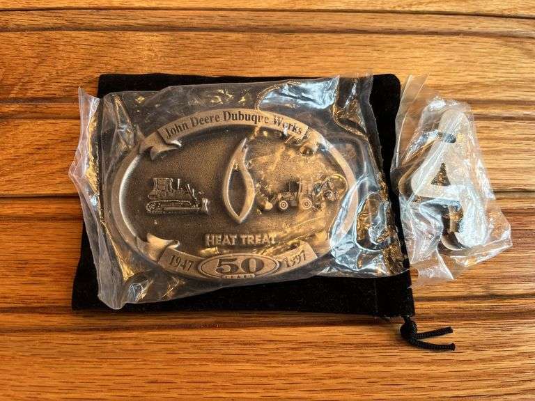 (3) John Deere Dubuque Works Belt Buckles