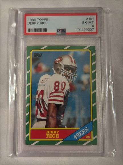 1986 Topps #161 Jerry Rice ROOKIE Graded PSA 6 image