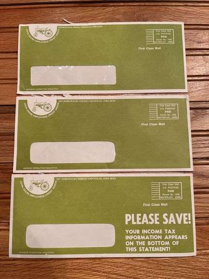 John Deere Employees Credit Union Envelopes