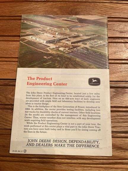 1964 John Deere Waterloo Tractor Works Factory Booklet