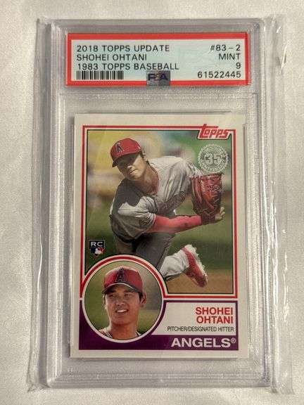 2018 Topps Update #83-2 Shohei Ohtani ROOKIE 1983 Topps Graded PSA 9 image