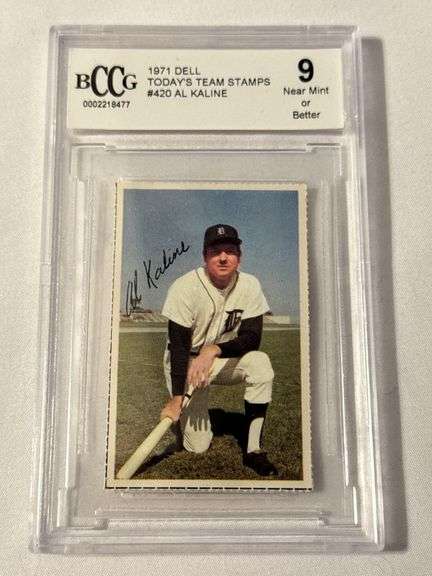 1971 Dell Today's Team Stamps #420 Al Kaline Graded BCCG 9