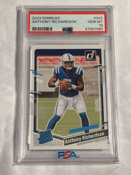 2023 Donruss #343 Anthony Richardson ROOKIE Graded PSA 10 GEM image