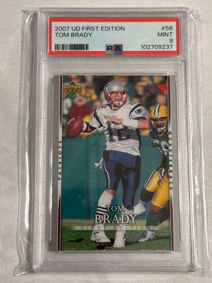 2007 Upper Deck First Edition #56 Tom Brady Graded PSA 9 image