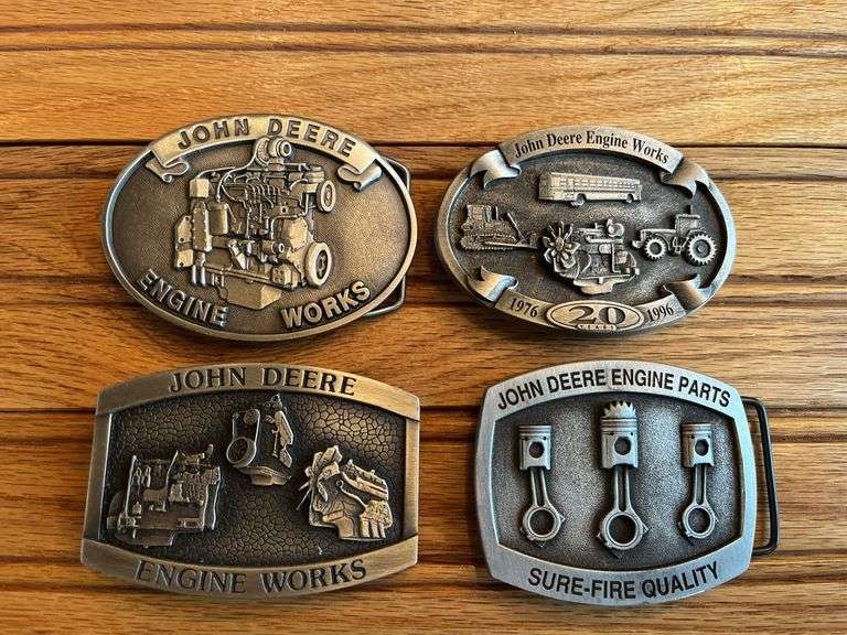 (4) John Deere Engine Works Belt Buckles image