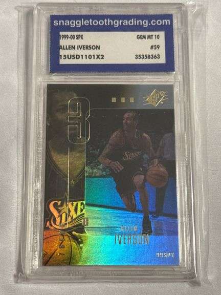 1990 SPX #59 Allen Iverson Snaggletooth Grading 10 GEM image