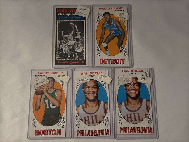 (5) 1970 Topps Basketball Cards