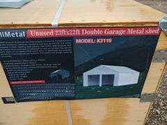 All Metal -23 ft x 22ft Double Garage Metal Shed - Model: K2119