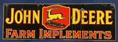1920s John Deere 3-Legged Deer Farm Implements DSP Sign