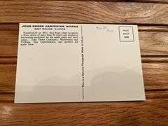 (4) John Deere Factory Postcards