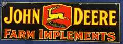 1920s John Deere 3-Legged Deer Farm Implements DSP Sign
