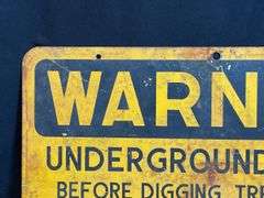 (2) Warning Underground Cable SST Signs