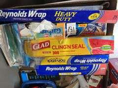 Premade Junk Drawer & Flat of Wrap, Foil, Baggies, Etc.