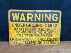 (2) Warning Underground Cable SST Signs