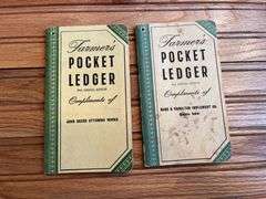 (2) 1955 + 1957 John Deere Farmers Pocket Ledgers