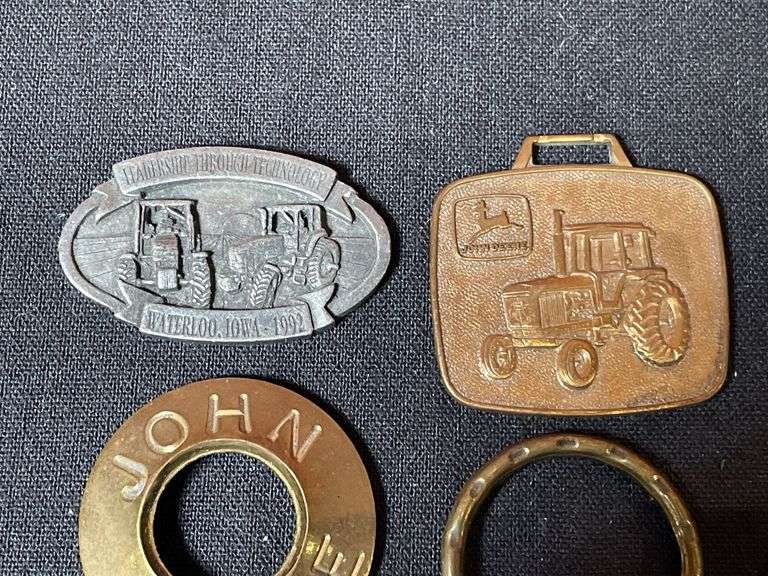 (8) John Deere Coins, Watch Fob, Key Chains