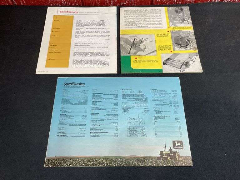 (3) John Deere Sales Literature