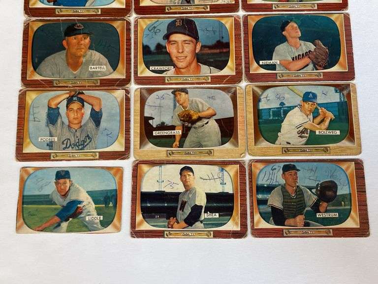 (15) 1955 Bowman Baseball Cards (Eddie Mathews)