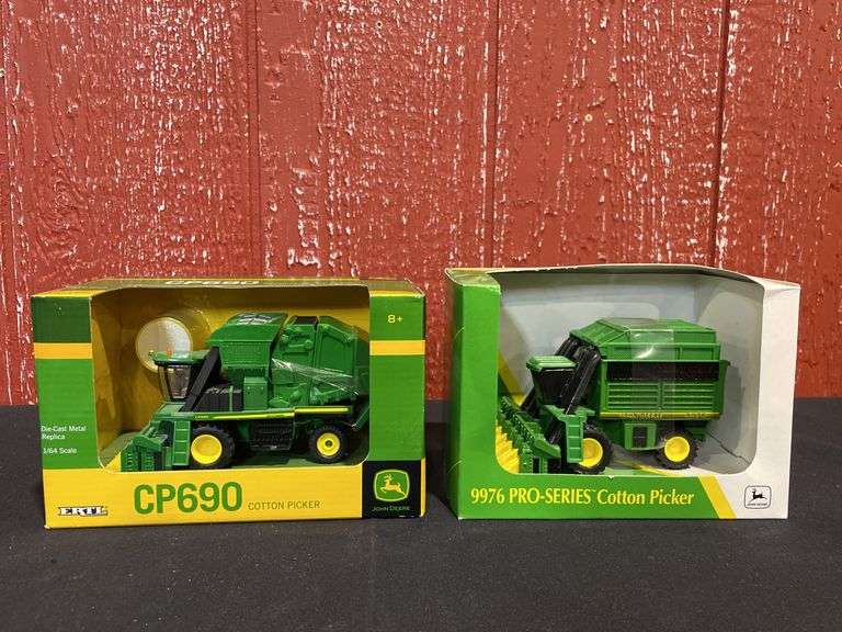 (2) 1/64 John Deere Cotton Pickers NIB Ertl image