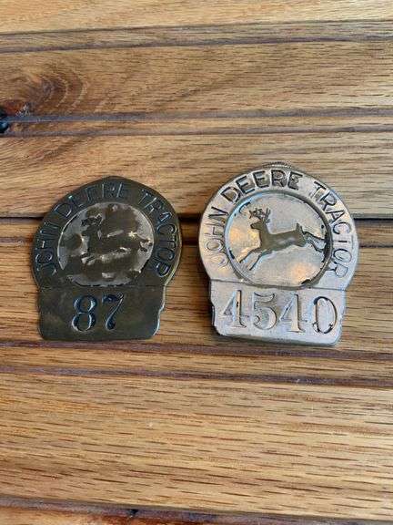 (2) John Deere Tractor Employee Badges image