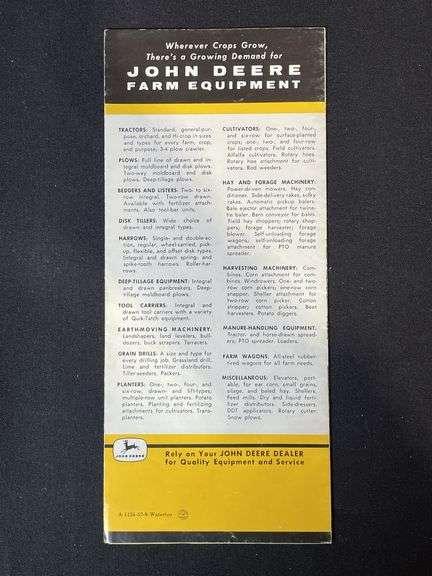 (4) John Deere Sales Literature