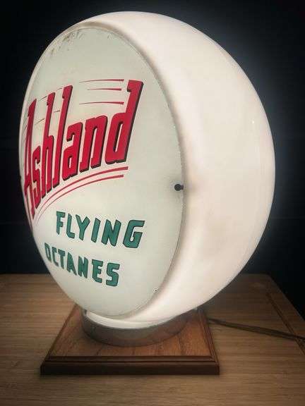 Ashland Flying Octanes Glass Gas Globe