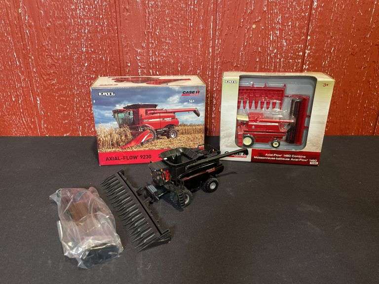 (2) 1/64 Case-IH 9230 Combine Black Farm Show + IH 1460 Combine NIB Ertl image