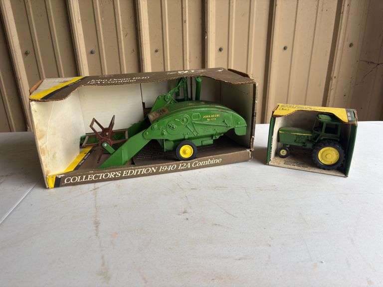 (2) 1/16 John Deere 12A Combine and 1/32 40 Series Tractor NIB Ertl image