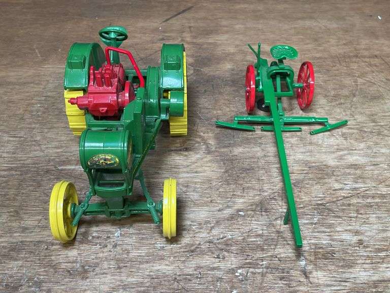 (2) 1/16 John Deere Waterloo Boy + Gilpin Plow