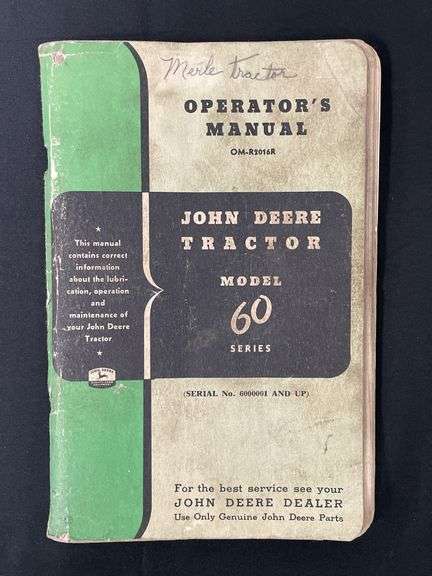 (2) John Deere 60 + 70  Operator Manuals