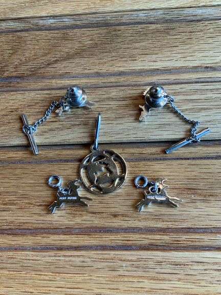 (5) John Deere Tie Pins + Charms