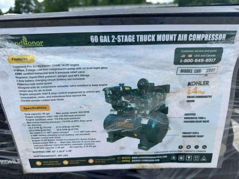 60 gallon 2-stage air compressor