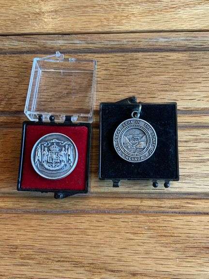 (2) John Deere 1975 Hawaii Pin + 1980 Las Vegas Charm image