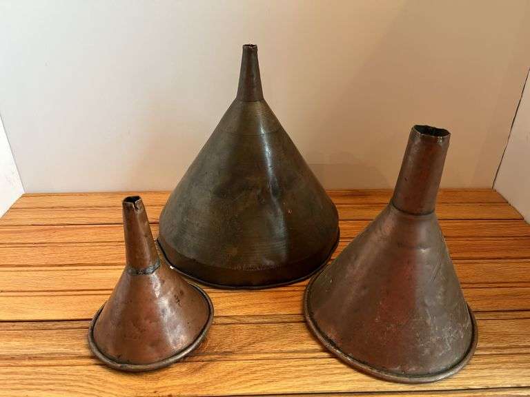 (3) Brass Funnels image