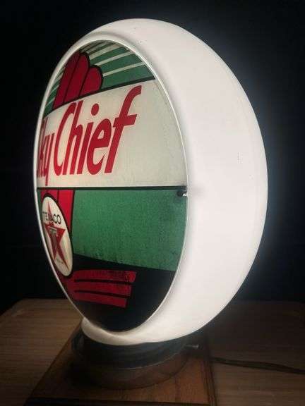 Texaco " Sky Cheif" Narrow Body Glass Gas Globe