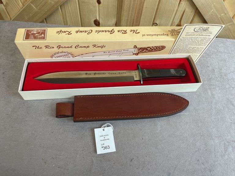 Case Rio Grand Buffalo Horn Repro Fixed Blade Camp Knife W/ Sheath