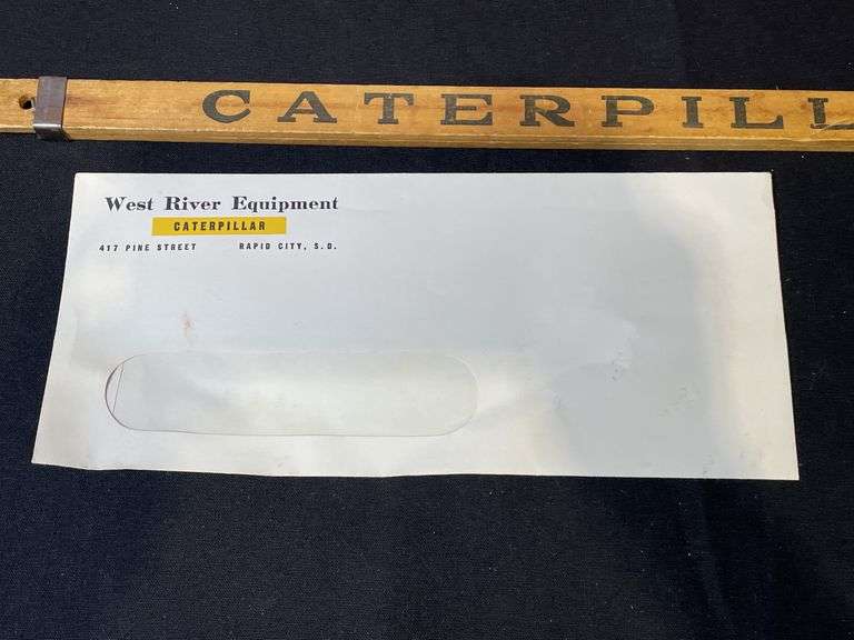 (7) Caterpillar Pens, Pencils, Yardstick, Envelope