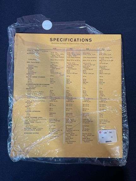 1961 John Deere Combine Sales Literature