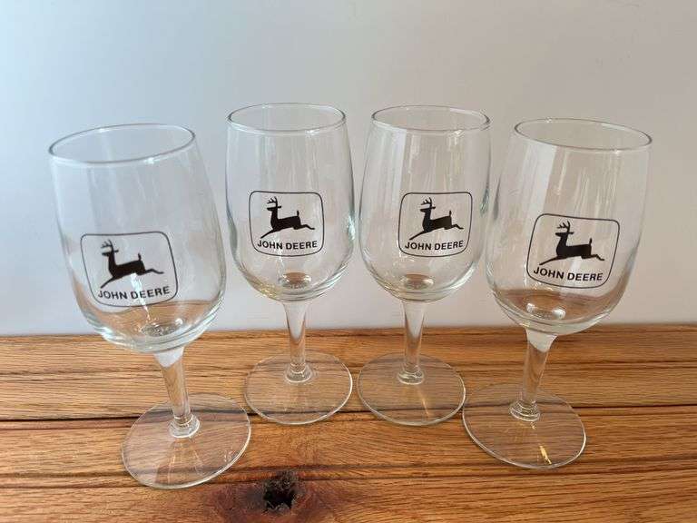 (4) John Deere Wine Glasses image