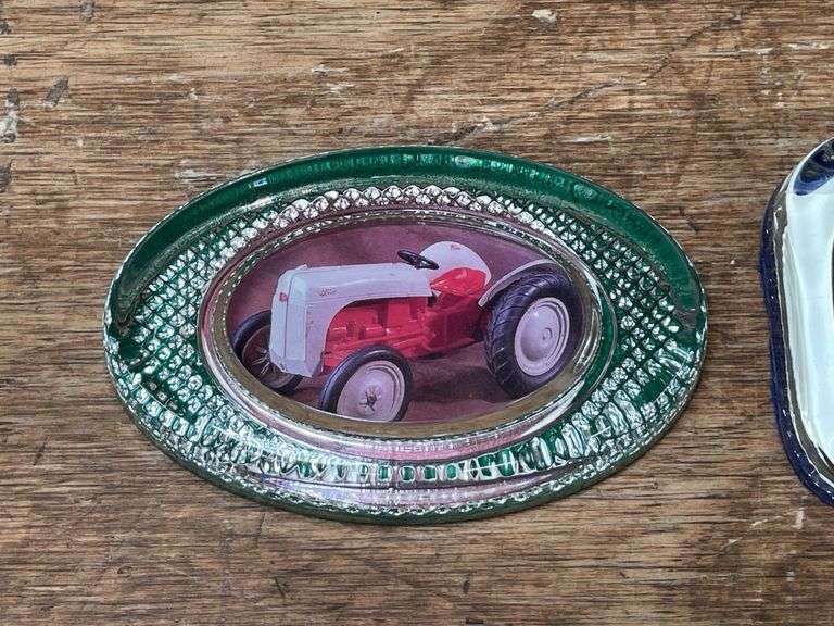 (2) MM + Ford Glass Paperweights