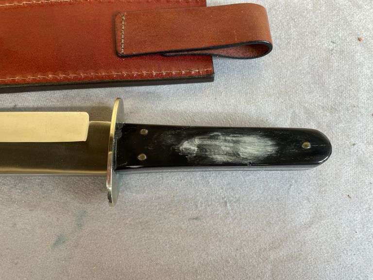 Case Rio Grand Buffalo Horn Repro Fixed Blade Camp Knife W/ Sheath