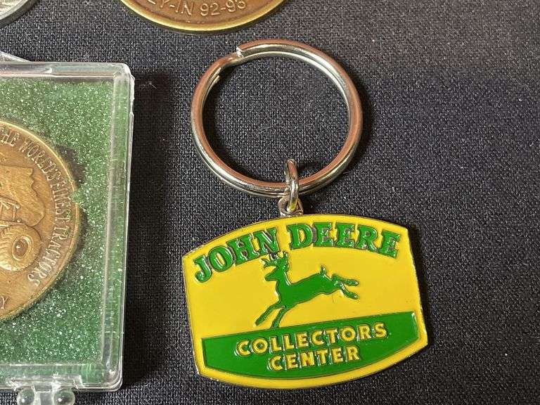 (8) John Deere Coins, Watch Fob, Key Chains