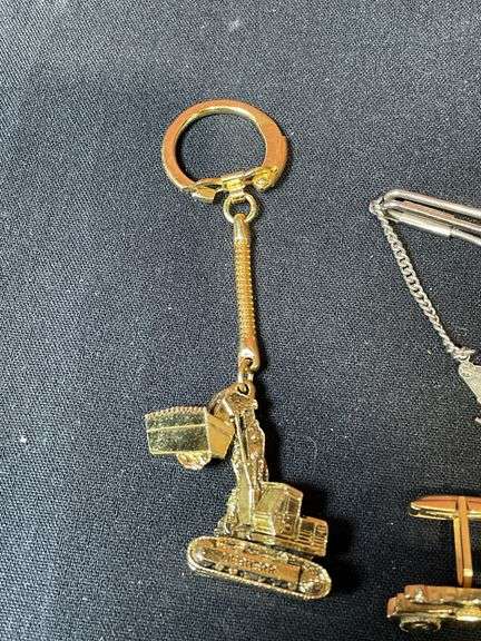 (5) Industrial Tie Chains, Tie Clip, Key Chain, Cuff Link