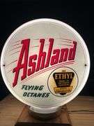 Narrow Glass Body Ashland "Flying Octanes" Fuel Pump Globe