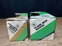 (2) 1/16 John Deere M + Wagon NIB Ertl