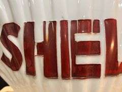Clamshell - Shape. Shell Oil Glass Fuel Pump Globe