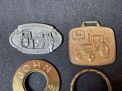 (8) John Deere Coins, Watch Fob, Key Chains